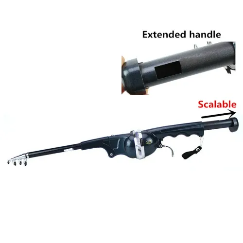 Portable Folding Fishing Rod Telescopic Fly Fishing Poles with Reel Line Travel Folding Mini Rod for Fishing