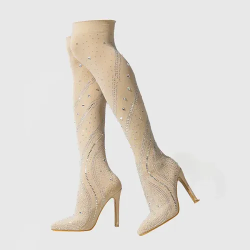 2026 New Arrivals: Street-Style Sexy Over-the-Knee Boots with Stretch Fabric