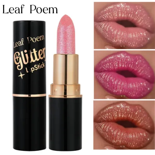 Metallic Glitter Lipstick Diamond Dazzling Waterproof Sexy Lip Gloss Moisturizing Matte Velvet Pearlescent Lip Tint Balm Makeup