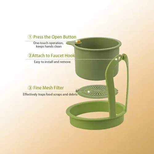 Press-Type Drain Basket: Food Strainer & Sink Organizer, Multi-Functional for Kitchen & Bathroom Use
