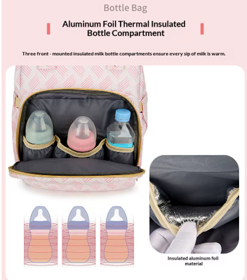 New Style Mommy Large Capacity Storage Backpack – Multifunctional, Solid Color, Portable Diaper Bag