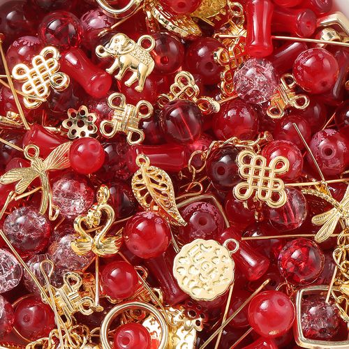 Metal glass beads mixed color scattered beads round beads random mixed colors 100g about 100 pieces