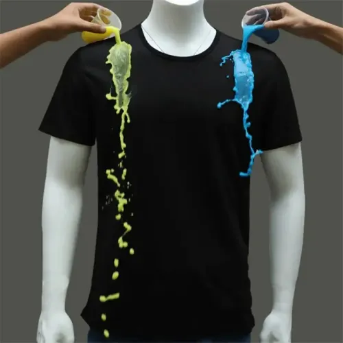 Anti-Dirty Waterproof Men T Shirt Hydrophobic Stainproof Breathable Antifouling Quick Dry Top Short Sleeve Outdoor Hiking shirt