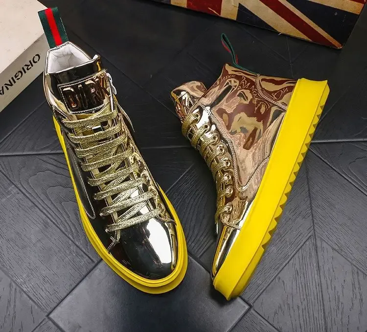 Fashionable High-Top Shoes Thick Bottom Casual Men's Footwear Spring Autumn New Style Korean Version All-Match Board Shoes