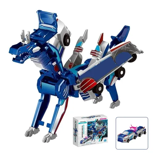 Unicorn Transformer Magic Transformation Super Combination Car Toy 2 In 1 Kids Magnetic Collision Transforming Car Diy Toy
