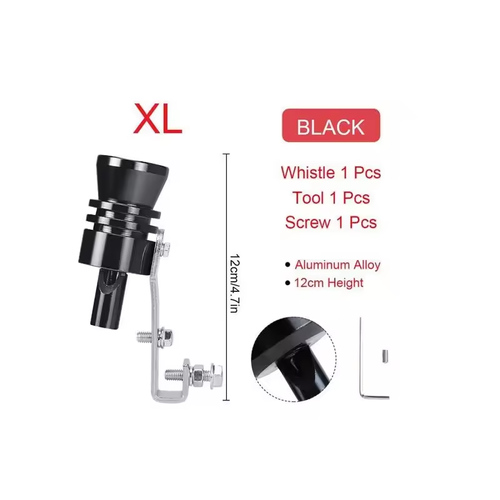 Universal Car Black Turbo Sound Whistle Vehicle Refit Device Exhaust Pipe Turbo Sound Simulator Turbo Muffler Whistler