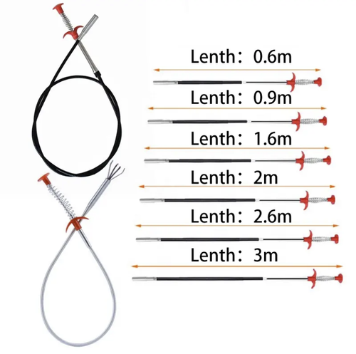 Multifunctional Toilet Sink Floor Drain Sewer Hair Garbage Anti-clogging ultra Long Cleaning Brush Dredging Tool