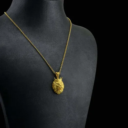 1Pc Crown Lion Head Necklace Men's Pendant