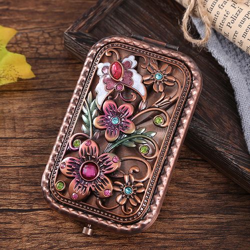 Retro makeup double-sided mirror