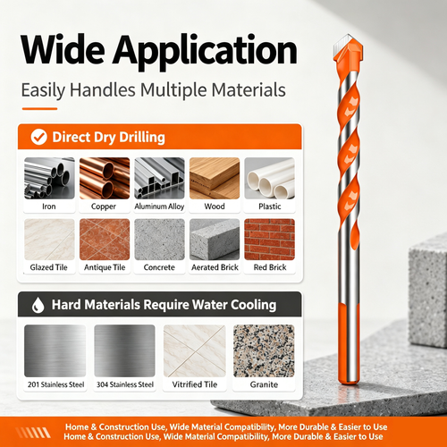5PCS Ceramic tile, glass, concrete, cement wall, electric drill for drilling, multifunctional triangular overlord drill