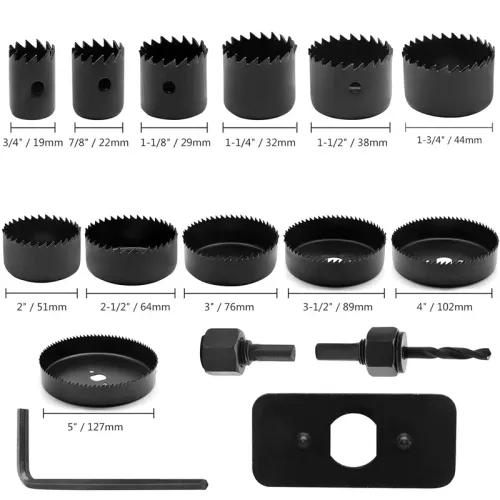 16Pcs Wood Hole Saw Kit Set General Purpose Saw Blades Mandrels Drill Bits Set for Woodgongj