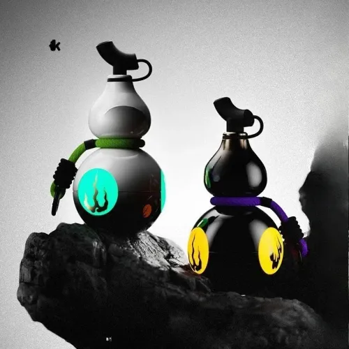 10000 mAh large-capacity fast charging gourd mobile power supply with its own telescopic cable, retro style and Guochao free