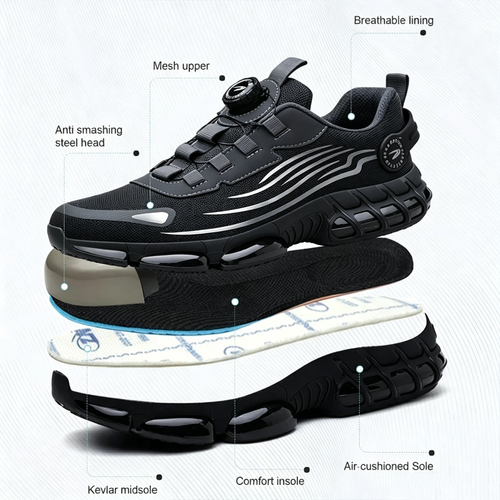 Anti smashing and anti puncture safety shoes BLACK