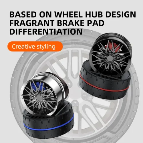 1Pcs Solar Car Air Freshener Wheel Hub Design Perfume Diffuser Decoration Vehicle Wheel Rotating Air Freshener Vehicle Air Fresheners