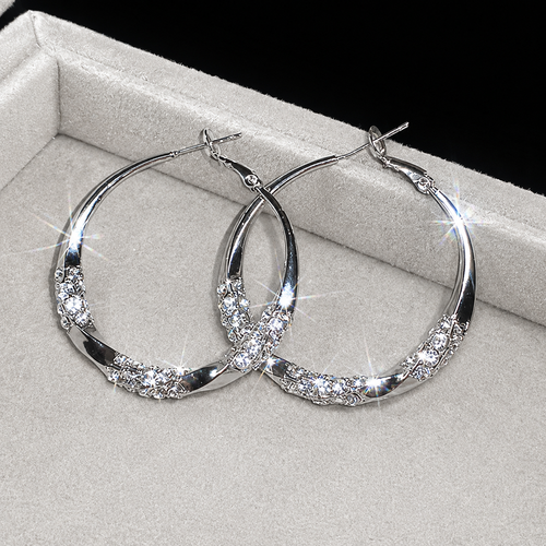 Luxury Twisted Rhinestone Earrings – Elegant, Sparkling