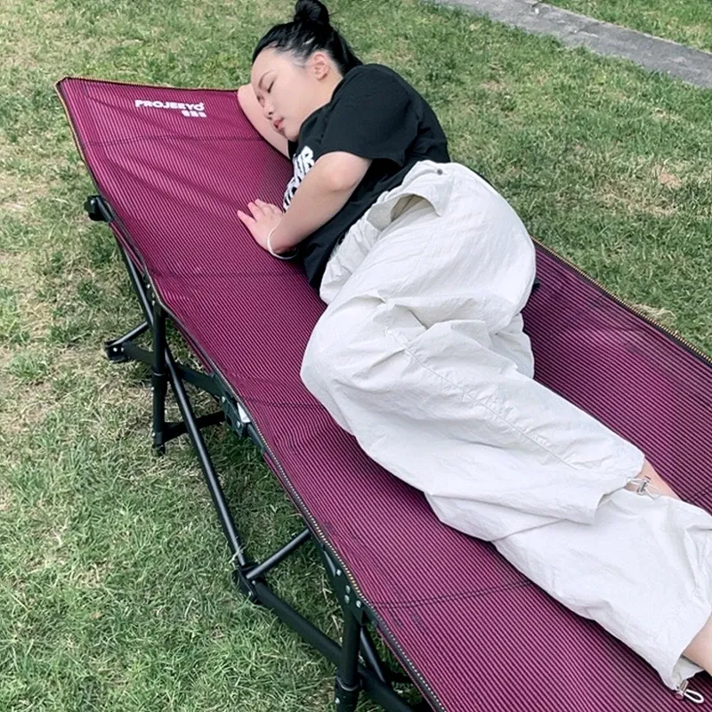Camping Cot Portable Folding Bed Lightweight Heavy Duty Aluminum Frame Quick Setup Compact Storage Adults Kids Hammock