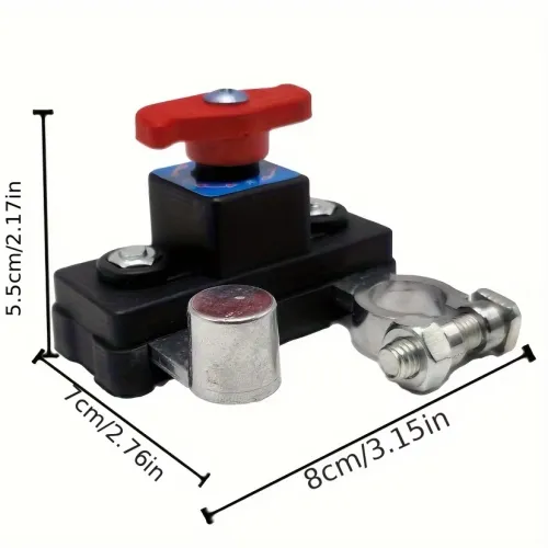 Car Battery Disconnect Switch, 12-24V Heavy Duty Master Kill Switch with Bidirectional Rotatable Joint