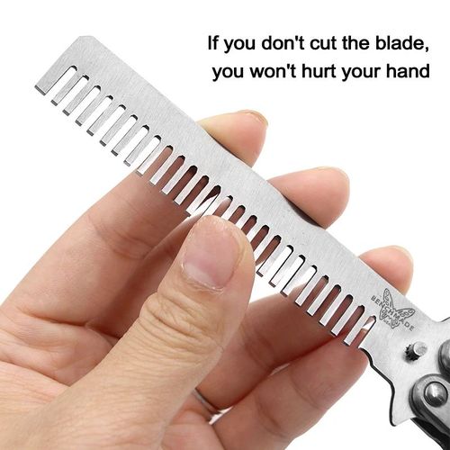 Portable Butterfly Training Knife Foldable CSGO Balisong Trainer Pocket Flail Knife Uncut Blade Butterfly Comb for Training Tool