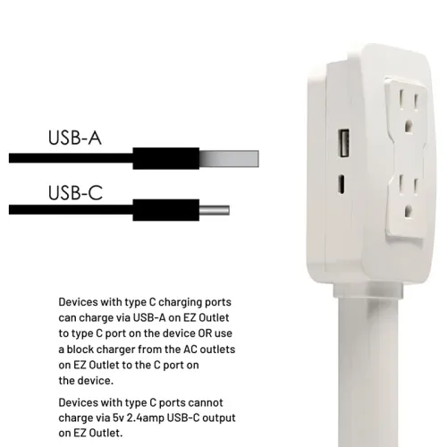 Electrical Outlet Extender Power Socket Sofa Bedside Table expander