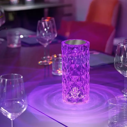 Modern USB LED Rechargeable RGB Table Lamp 3D Art Crystal Night Light Projector for Home Hotel Touch Control for DIY Decorations