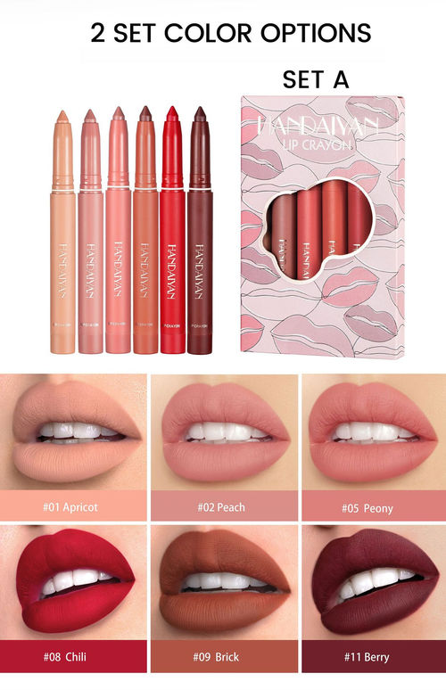 Rotating Sharpenable Matte Lipstick Pencils