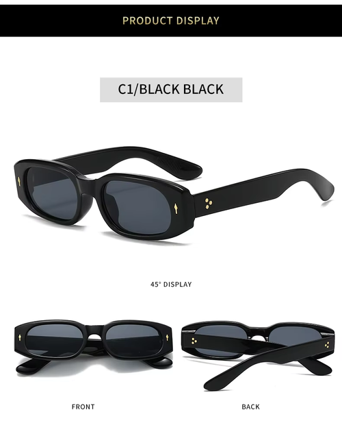 2 Pairs of the Latest Unisex Small Square-Frame Fashion Sunglasses