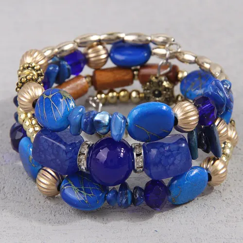 Bohemia Resin Beads Mixed Color Multilayer Bracelet Sets For Women Accessories Ocean Holiday Accessories