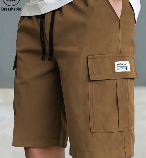 Athletic Multi-Pocket Cargo Shorts Loose Fit Plus Size Casual Shorts Quick-Dry Breathable Men's Beach Shorts Gym