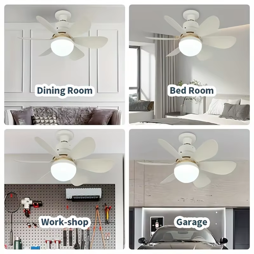 Remote-controlled ceiling fan with light