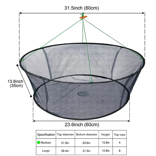 Open folding lifting net, fish bag, crab cage, fishing net, hand thrown net, lifting net, circular shrimp net