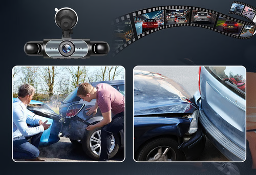 Four-channel surveillance dashcam with Wi-Fi(Includes 64GB Memory Card)