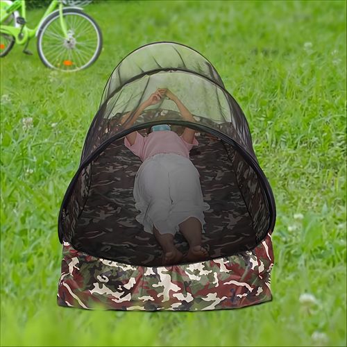 Outdoor camping mosquito net portable camouflage mosquito net tent waterproof sunshade automatic sleeping bag camping hiking