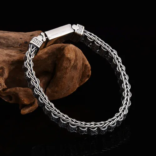 Retro Six Syllable Mantra Wristband Light Luxury Braided Niche Fashion Personality Accessory