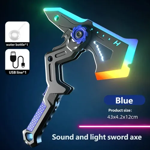 Type-c charging luminous axe sound light saber spray toy