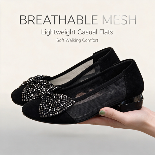 New mesh bow soft soled women's shoes