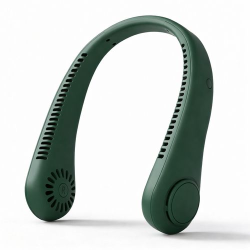 2026 Long endur New Mini Neck Mounted Fan Portable Bladeless Neck Rechargeable Air Cooler 3 Speed Mini Summer Sports Fan Outdoor