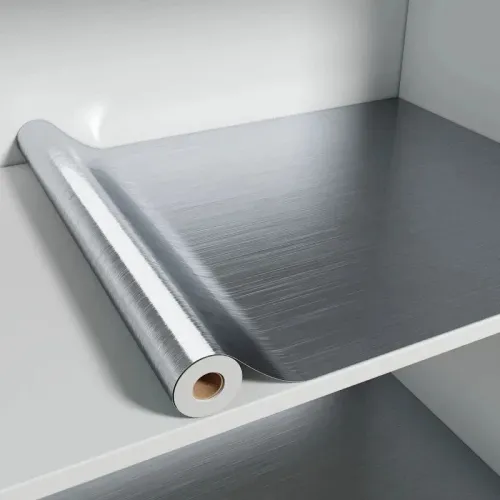 2 pcs  PVC Stainless Brushed Silver Removable Wallpaper Decor Film Vinyl Waterproof Oil-proof House Appliance Kitchen Elevator Sticker