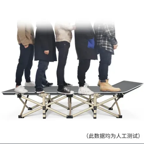 Camping Equipment Metal Multifunctional Outdoor With Pillow Portable Travel Foldable Clamshell Camping Cot Folding Bed