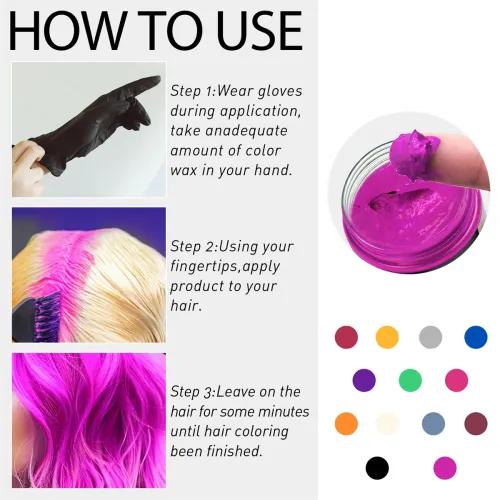 120g LargeCapacity Valentine's Day DIY Hair Coloring Clay  EasytoWash, Temporary Hair Color Cream a Hair Styling Product Suitable for Coloring Hair, Beards, and Eyebrows.