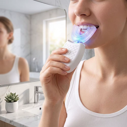 Sonic Automatic Electric Toothbrush For AdultUShaped 360 Degree Toothbrush USB RechargeableTeeth Cleaning & Whitening Brush