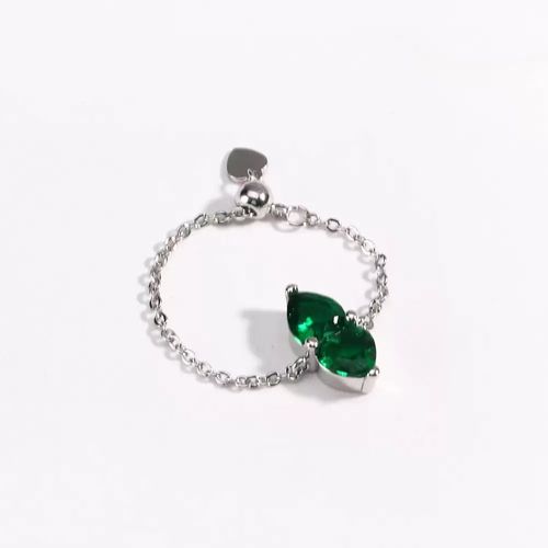 Fashionable Adjustable Colorful Double Heart Ring Fashionable and Versatile Adjustable Jewelry Accessory Gift