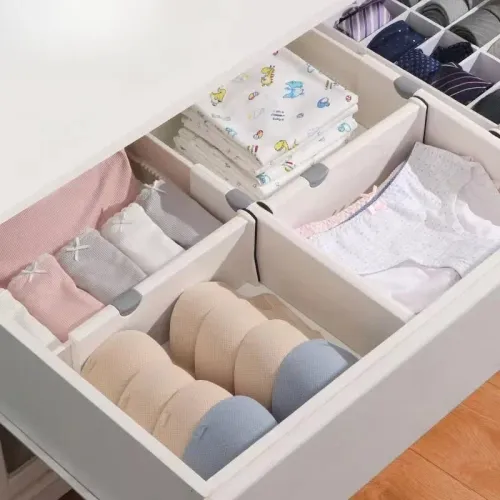 Drawer Divider Adjustable Home Organization Dividers White Plastic Partition Holder Creative Retractable Drawer Dividers
