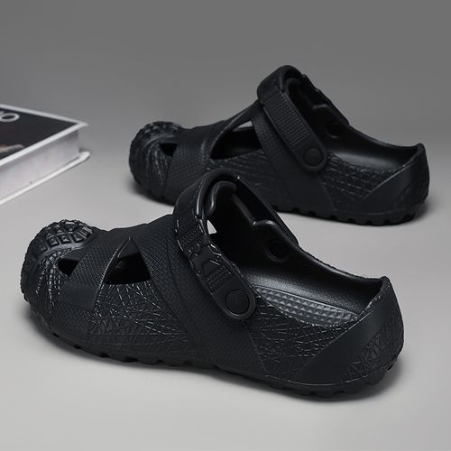 Men's Summer Fashionable Casual Breathable Comfortable Low Cut Slip-On EVA Sandals Foot Covering Slippers Slip-On Shoes