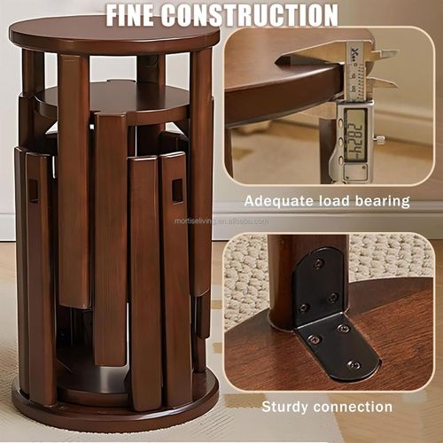 Versatile 4-in-1 Solid Wood Nesting Stool