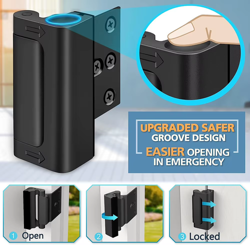 2pcs Door Reinforcement Lock Withstands 800lbs Of Force Extra Proof Door Lock For Kids Safety Door Security Lock for Home Safety