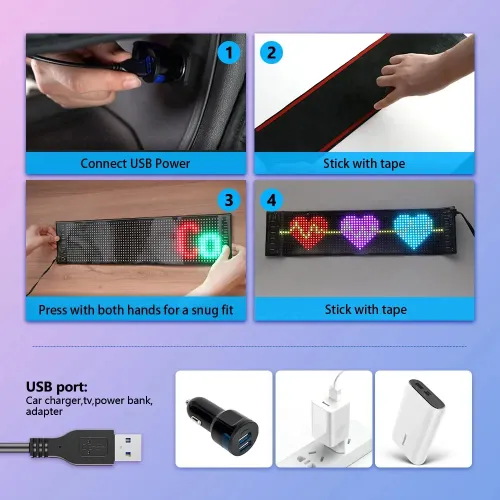 LED DIY Programmable Bluetooth App Control Flexible Scrolling Display Light