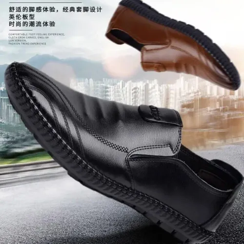 Men's Shoes Versatile soft leather footwear Fashion comfortable loafers male breathable new flat Zapatos