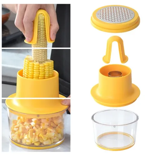 4 In 1 Corn Husker Corn Sheller Corn Cob Cutter Corn Thresher Corn Husker Cooking Tool Grind Garlic Kitchen Gadget