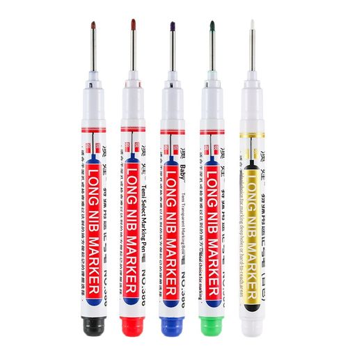 10PCS 20mm Long-Tip Marker for Tiles and Flooring – Oil-Based, Waterproof, Smudge-Resistant, Suitable for Deep-Hole Marking