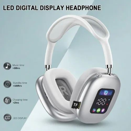 Play Music Without Wi-Fi-Wireless Over-Ear Headphones with Color Screen